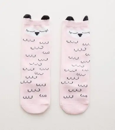 pink owl Гольфы, нескользящие носки для малышей носки до колена с полосками животных для мальчиков кожаные носки для девочек одежда с принтом животных - Цвет: pink owl