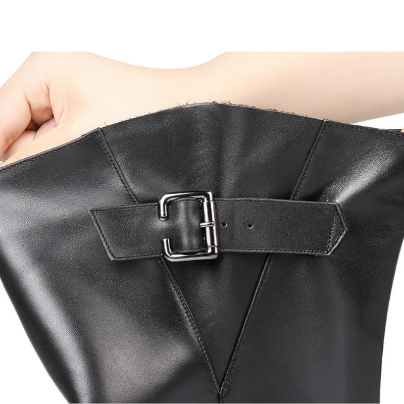 Fujin/теплые шерстяные женские зимние сапоги Теплая обувь на меху Плюшевые высокие