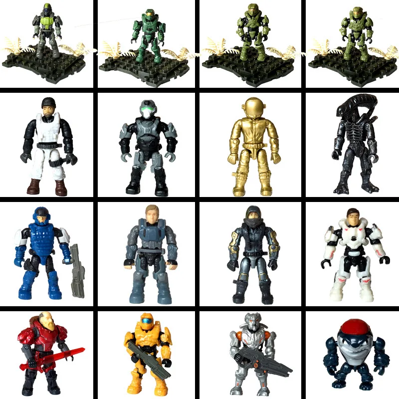 

Mega Bloks Construx Halo Spartan Call of Duty Urabn Soldier Action Figure Building Blocks Construction Toy 100 Kinds Random