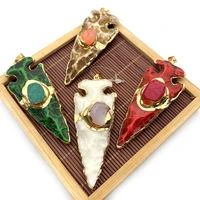 pendant necklace resin bovine bone plating cone inlaid crystal multicolor pendant necklace bracelet jewelry crafts size 28x73mm