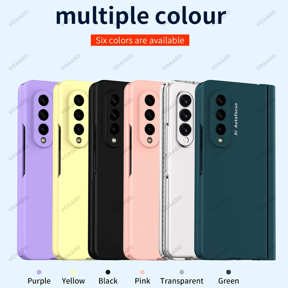 Funda plegable con 3 bisagras para Samsung Galaxy Z, soporte con ranura para bol&iacute;grafo S, bisagra plegable 3 5G, pel&iacute;cula de vidrio para pantalla frontal-5
