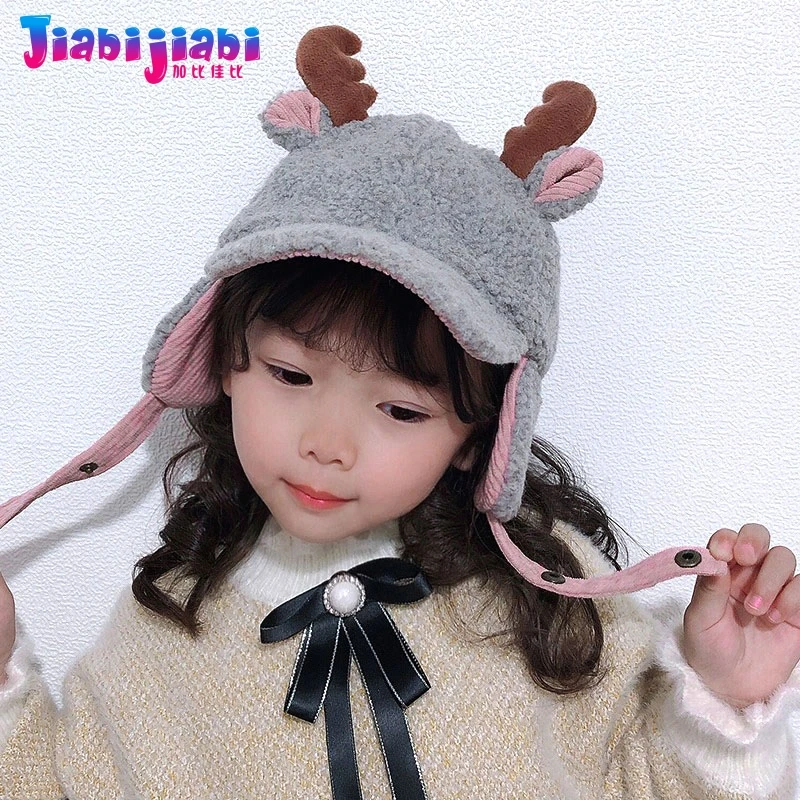 Детская кепка с ушками для маленьких мальчиков и девочек ветрозащитная Зимняя на