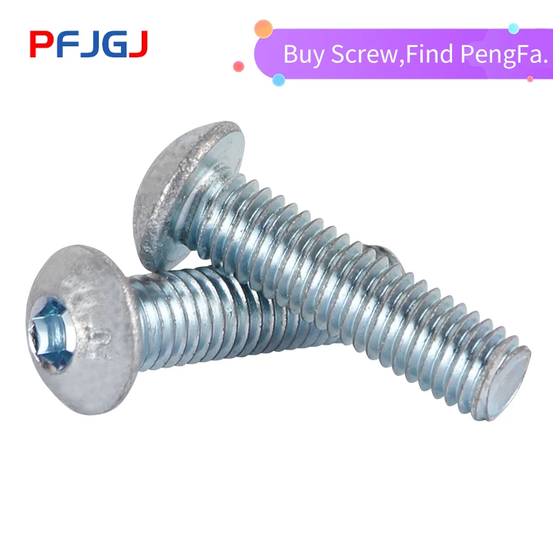 Peng Fa M3M4M5M6M8M10M12 Hex socket Screw Half Round head Bolts Mushroom Screws 10.9 Grade ISO7380 Galvanized | Обустройство дома