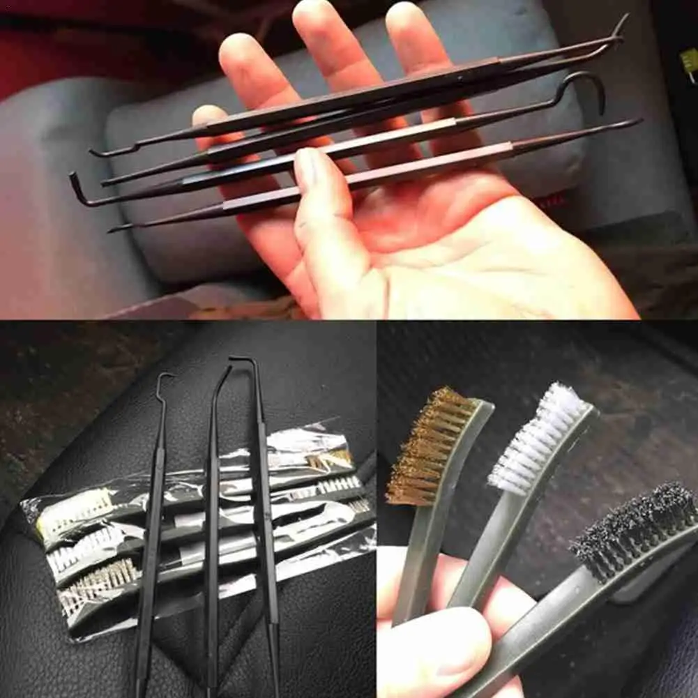 

Универсальные детализированные аксессуары для чистки автомобиля, проволочная щетка и нейлоновая щетка для захвата