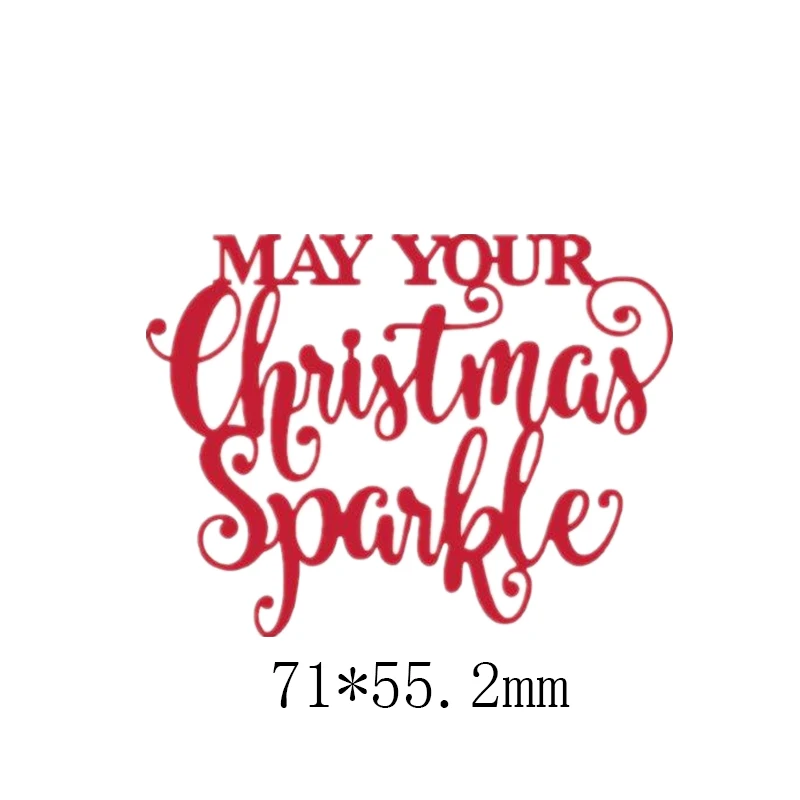 Picture 9 Merry Christmas Sending Greetings Let It Snow Phrases Metal Cutting Dies Stencil for DIY Scrapbooking Paper Cards Craft New - Цвет: Picture 9