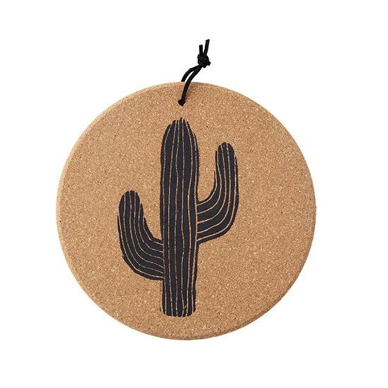 Новинка Простая обувь круглый пробковые подставки для столовых приборов питевых