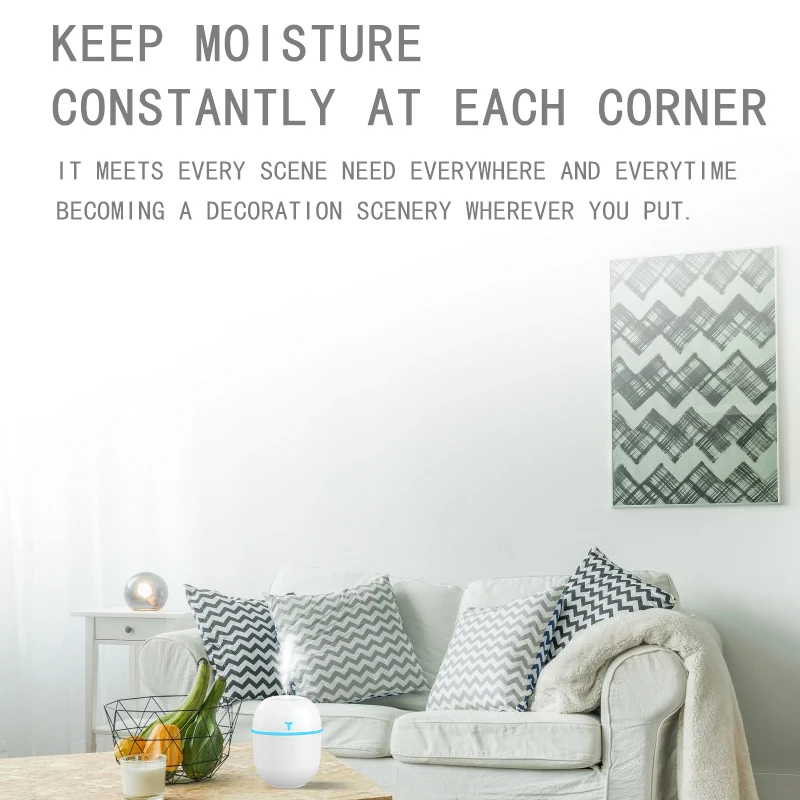 Горячая продажа 3 в 1 Мини USB Ультразвуковой увлажнитель со светодиодным