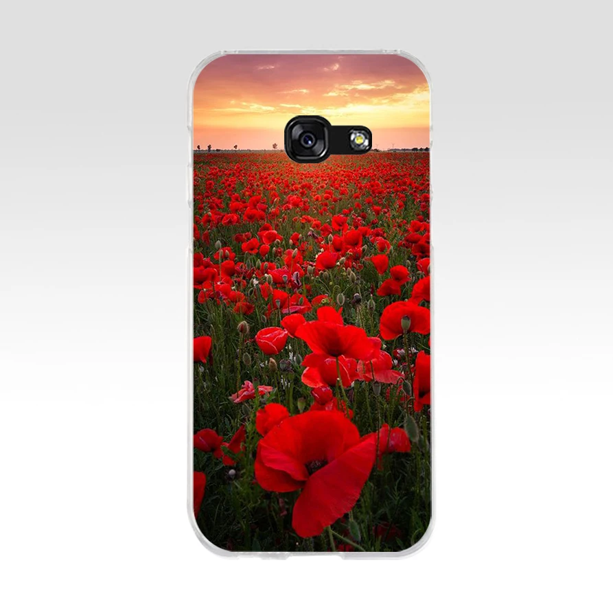 279FG Red Poppies cornflowers Soft Silicone Tpu Cover phone Case for Samsung a3 2016 a5 2017 a6 plus a7 a8 2018 s6 7 8 9 | Мобильные