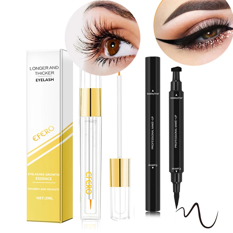 

EFERO Eye Serum Eyelash Enhancer Eye Lash Serum Treatment Makeup Eye Lash Extensions Mascara Thicker Longer Eyelash Growth TSLM2