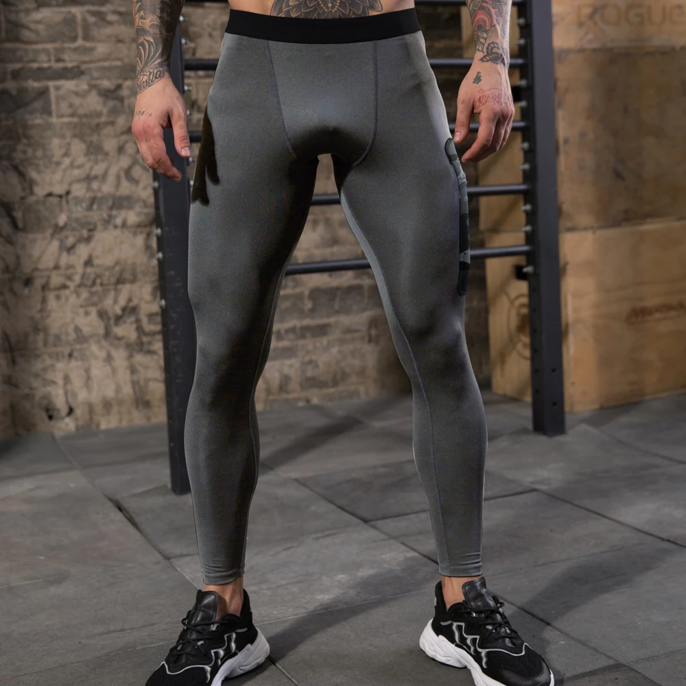 Дышащие мужские компрессионные штаны для бега быстросохнущие спортивные