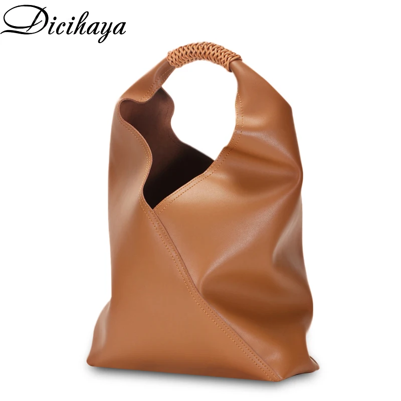 

DICIHAYA, натуральная кожа, Воловья кожа, большие сумки для женщин, 2020, новая модная Большая вместительная сумка на одно плечо, универсальные пов...