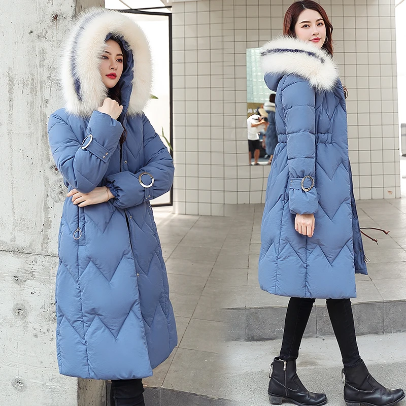 X-long parkas зимняя женская куртка-25 градусов тонкий толстый теплый зимний большой меховой воротник с капюшоном куртка пальто парки верхняя одежда куртка