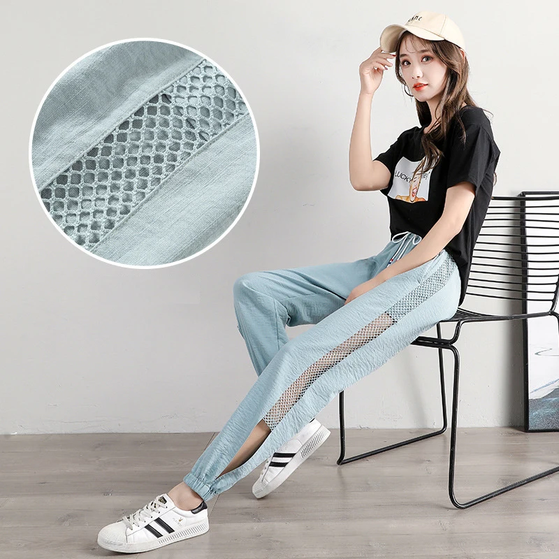 Xisteps Повседневная ice silk шнурок с высокой талией чистая сплайсинга женские