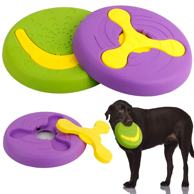 

New Dog Toy Flying Discs Interactive Toys for Medium Large Dogs 2 in 1 Dog Training Agility Educational Throw Toy Indestructible