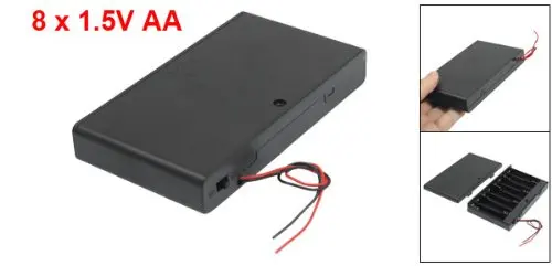 

SODIAL(R) Two Wire Leads ON/OFF Switch Black 8 x 1.5V AA Battery Holder Case w Cover