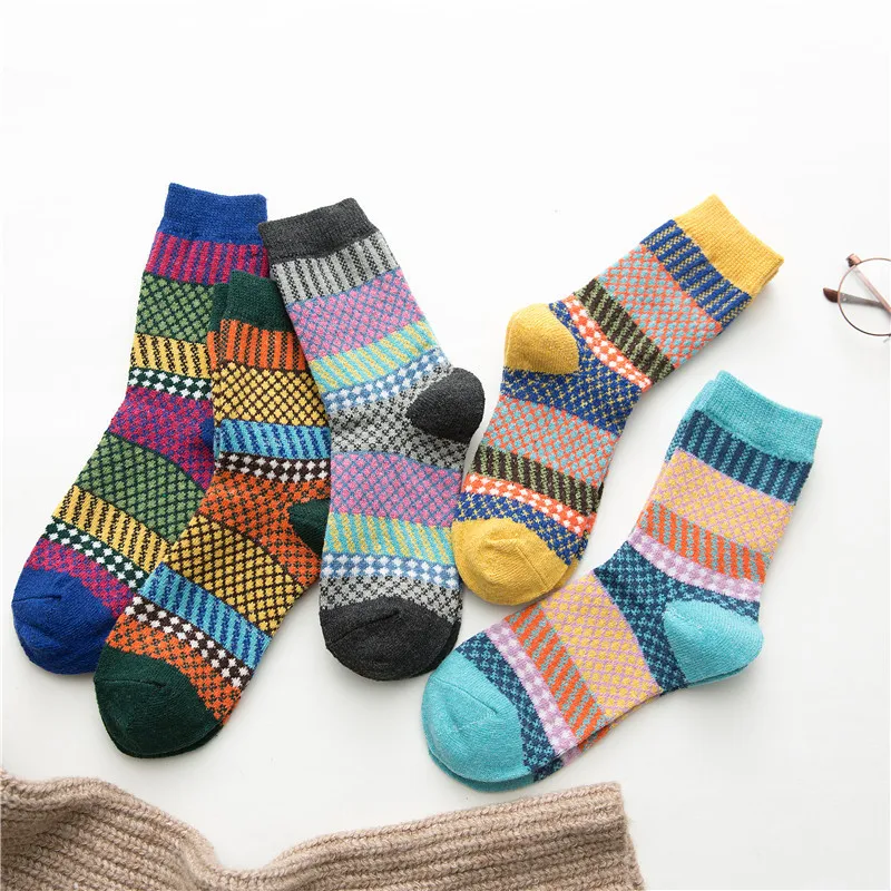 

5 Pairs Korean Kawaii Socks Japanese Harajuku Cute Socks Women Cotton Thicken Warm Winter Socks EUR5-8 L04