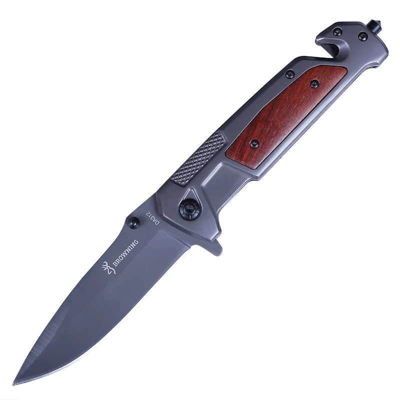 

Hysenss DA312 Hunting Camping Survival Outdoor EDC Tools Tactical Folding Knife Pocket Knife High Hardness Steel + wood Handle