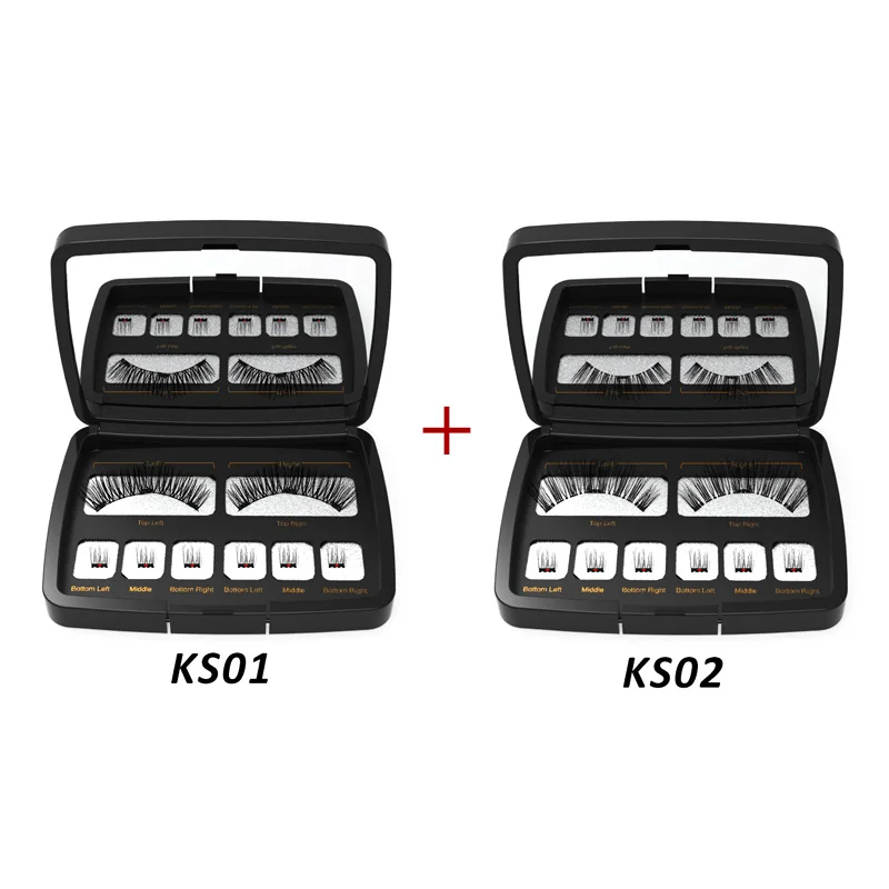 Магнитные накладные ресницы комплект из 3 натуральных трафаретов ручной работы