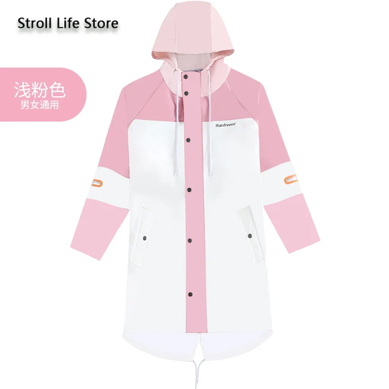 Водонепроницаемый длинный дождевик женский розовый Тренч длинная уличная