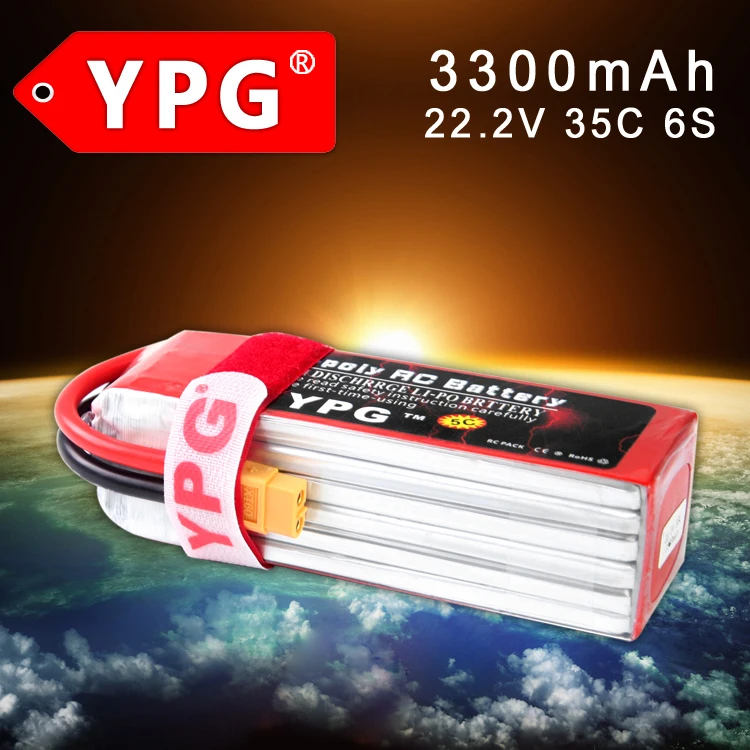 

YPG 22,2 V 3300mAh 35C 6S Lipo Li-Po Lipoly Аккумулятор для радиоуправляемого вертолета, самолета, автомобиля