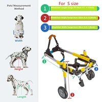 s size upgrade adjustable lightweight stainless steel petdog wheelchair handicapped hind leg 2 wheel rear dog wheelchair