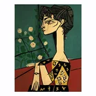 Плакат с жакклином и цветами Пикассо, декоративная роспись, Ретро наклейки на стену, картины для бара, кафе, комнаты