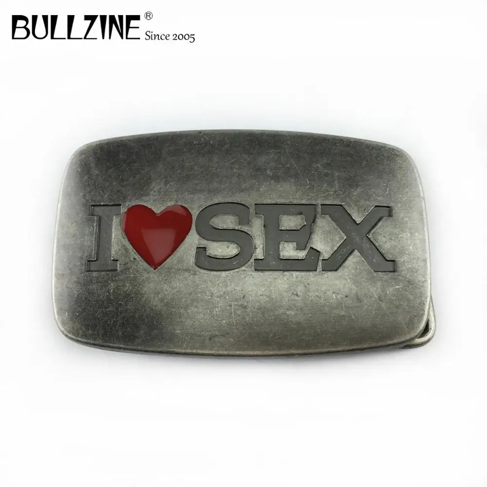 Bullzine цинковый сплав модная одежда с надписью I love секс ремнем и пряжкой