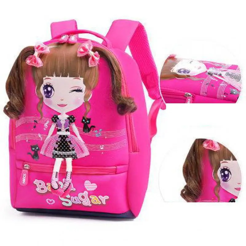 

School Bags Little Girls backpack Sweet cartoon image Very light in weight for 3-6 years children Rugzak Book Bag Children Bag
