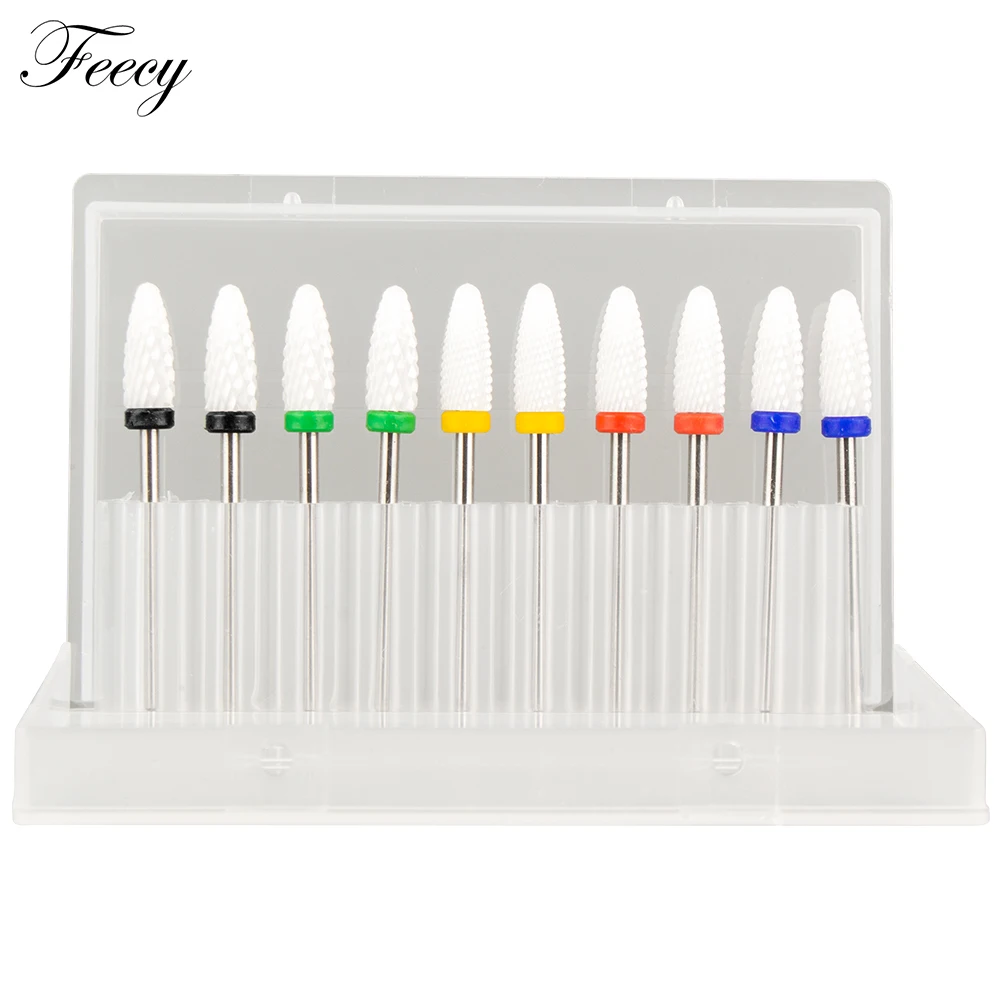 10 шт керамический твердосплавный Фрезер для маникюра и сверлами ногтей Набор