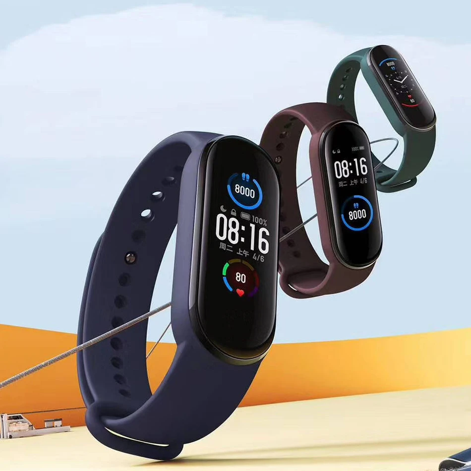 Спортивный смарт-браслет Xiaomi Mi Band 5 Водонепроницаемый Bluetooth-трекер 4 цвета экран