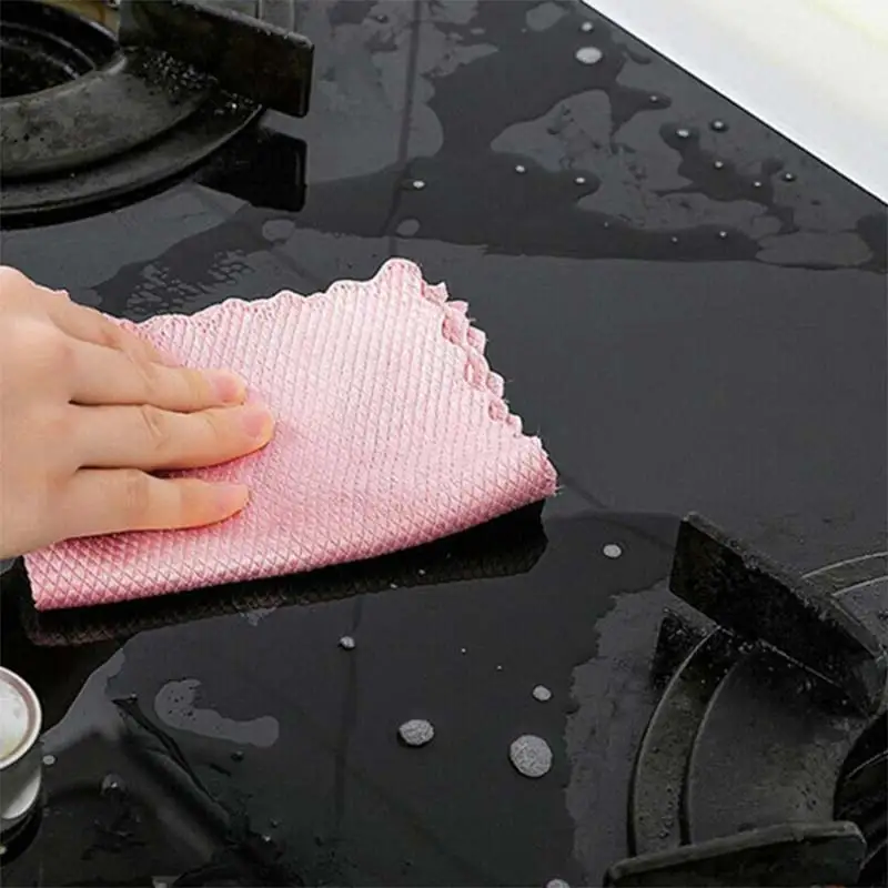 

5Pcs Kitchen Anti-Grease Wiping Rags Efficient Fish Scale Wipe Cloth Home Household Cleaning Tools Washing Dish Cleaning Towel