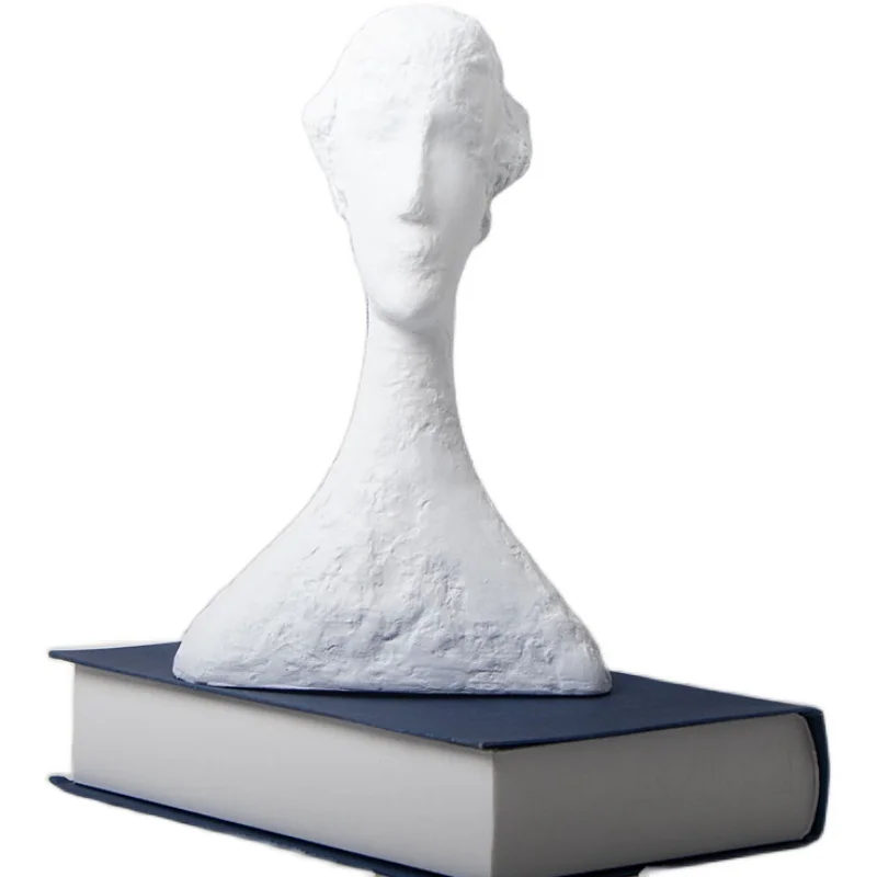 White Abstract Woman Figure Sculpture Resin Character Ornaments Imitate Plaster Statue Interior Decoration Home Furnishing Decor