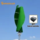 Новое поступление 2000 Вт вертикальный ветряной турбины постоянный магнит генератор 3 фазы 24 в 48 в 96 в ось генератор с MPPT контроллер