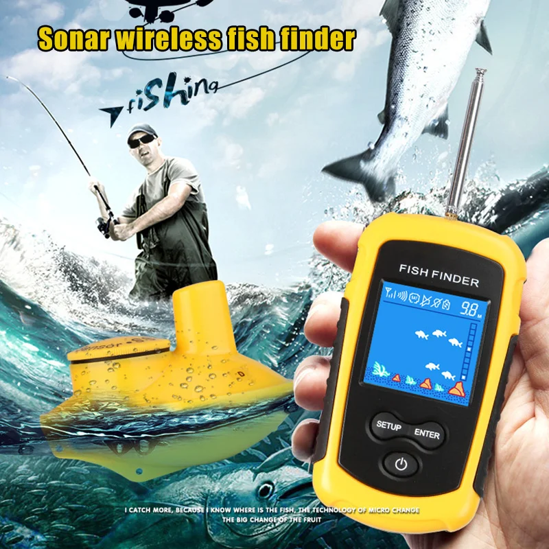 Wireless/Wired Fish Finder for Fishing HD 40M Water Depth Portable WHShopping | Спорт и развлечения