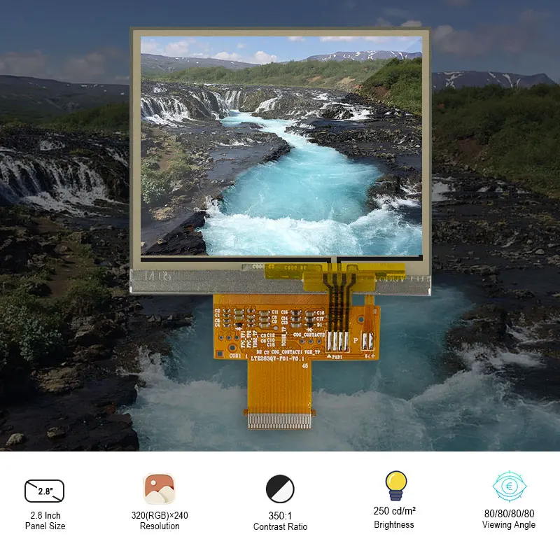 

Original 2.8 Inch LTE283QV-F01 LVDS display screen panel 320*240 Brightness 250 Contrast 350:1 For mobile phone Xiaomi