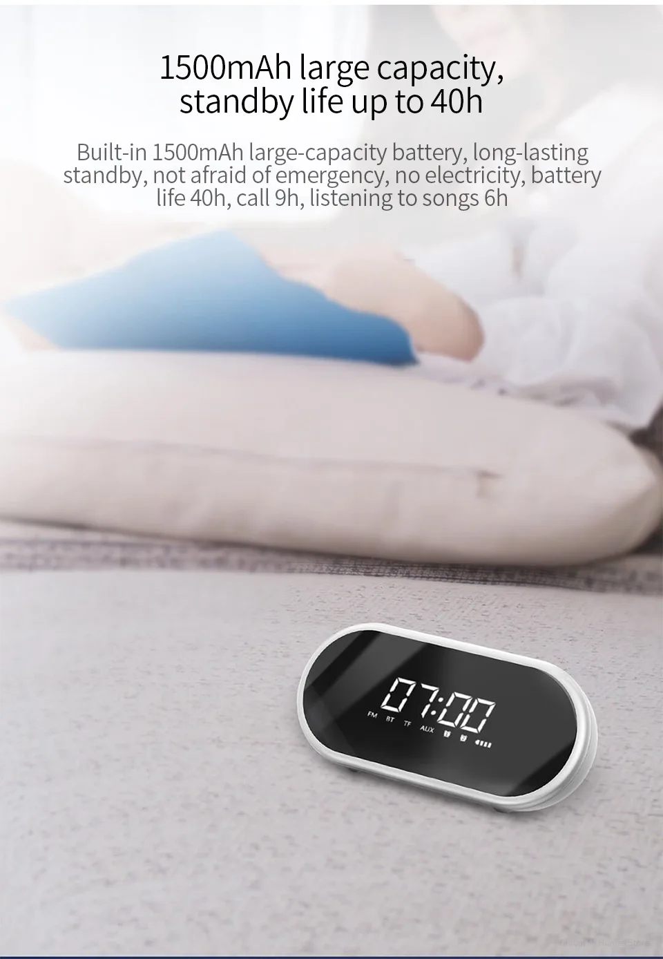 Xiaomi Youpin BASEUS беспроводной Bluetooth динамик бытовой сабвуфер мини звук Будильник зеркало портативное радио 3-D объемное