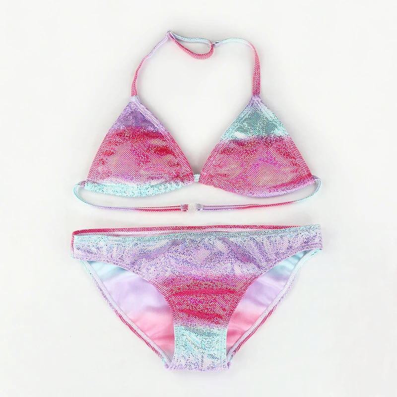 Купальный костюм из 2 предметов для маленьких девочек От 8 до 16 лет бикини детское