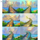 Алмазная 5D картина сделай сам в форме кошки, собаки, облака, неба, моста, пейзажа, мозаика, полная Алмазная вышивка, красивый пейзаж, картина