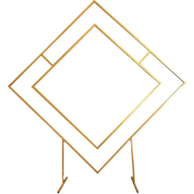 Wedding props wrought iron diamond shelf geometry heterosexual arch flower door deep outdoor stand wedding decoration | Дом и сад