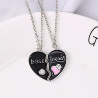 necklace female girlfriends best friend choker bff friendship pink heart shaped alloy pendant fashion jewelry gift 2020 new