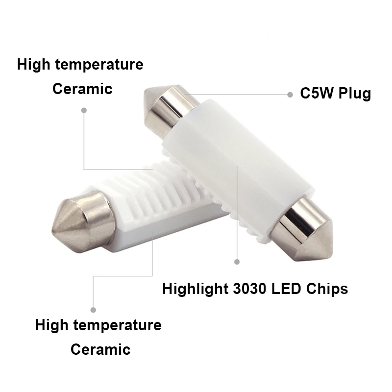 2X автомобильные C5W светодиодный лампы для дверей автомобиля Renault Megane 2 3 Duster VW Touran