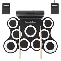 electronic drum set 9 pads roll up practice drum set electronic drum kit for kids and adult beginner drummers great gift