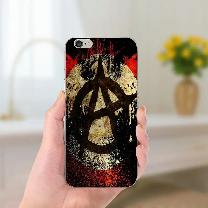 Для iPhone 8 7 6 6S Plus X 5 5S SE 5C 4 Shell антидетонационный Coque классный анархический логотип