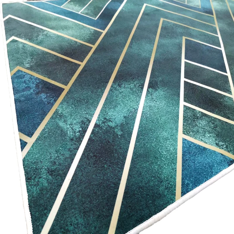 Зеленый кухонный ковер воздушный поцелуй в скандинавском стиле золотые