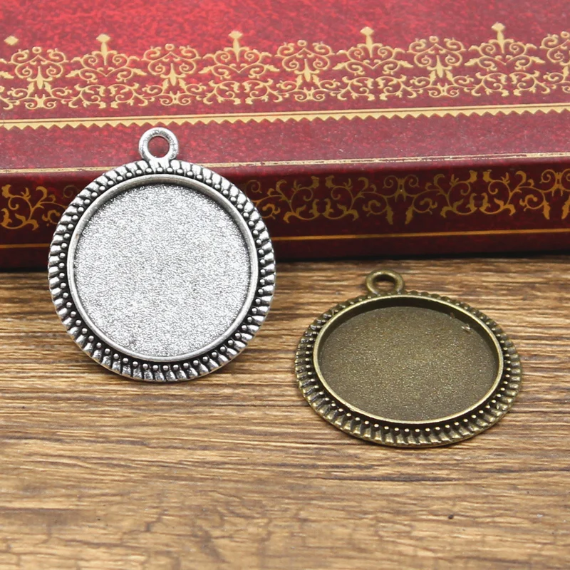 6 шт. Новая мода 20 мм внутренний размер античная бронза серебряный цвет
