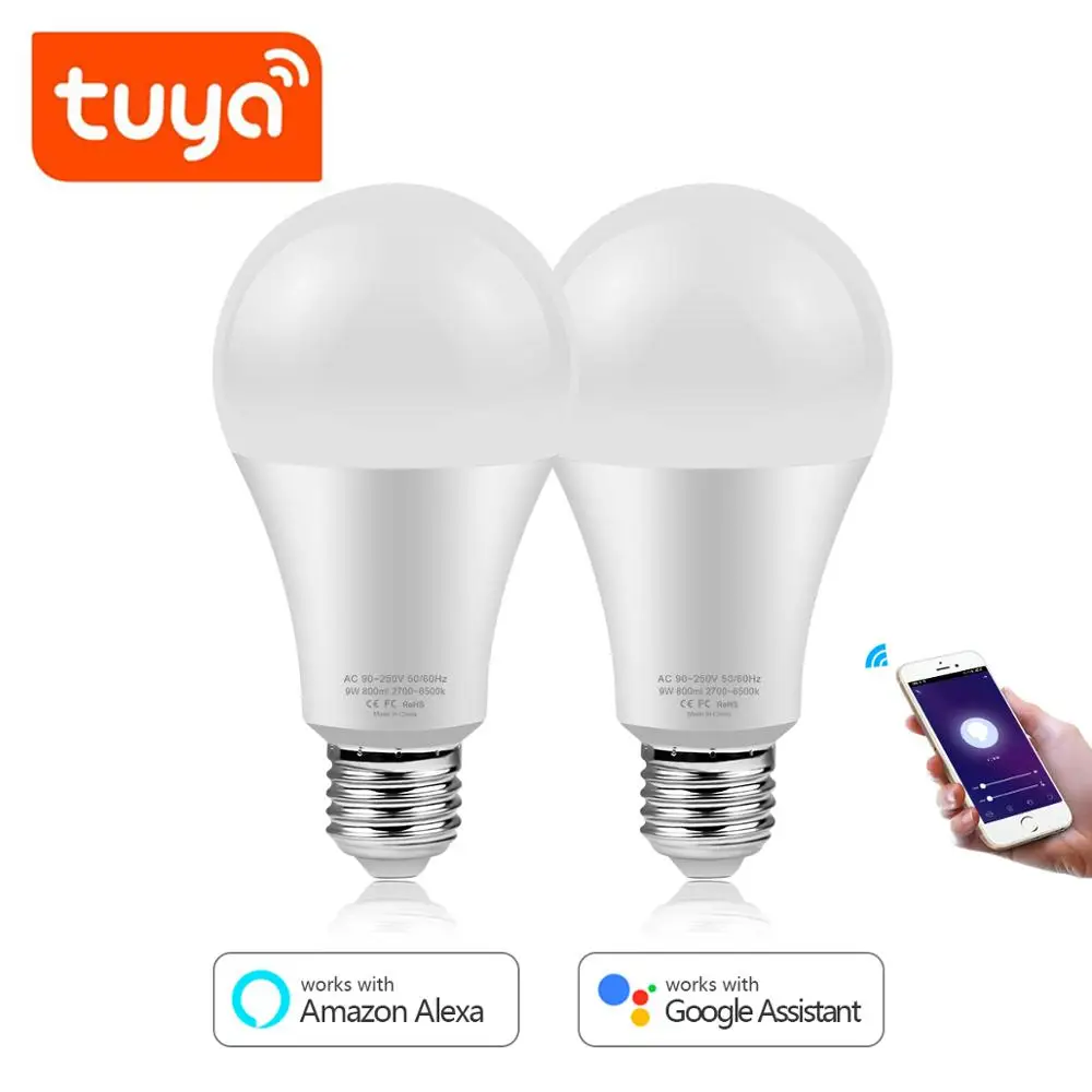 Лампочка светодиодная с регулятором яркости и Wi Fi 15 Вт 85 265 В переменного