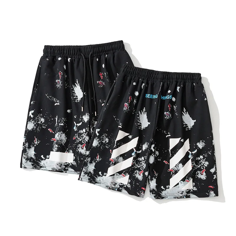

SPRING/SUMMER 2021 NEW OFF STARS FIREWORK PRINTED CASUAL SHORTS FOR MEN AND WOMEN