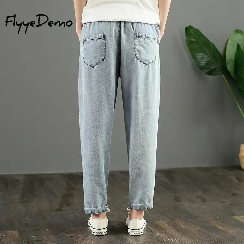 

Loose Women 2020 Mom Jeans Harem Jeans Casual Denim Pants Ankle Length Boyfriends Jeans Femme Trouser Ripped Jeans Vintage Retro