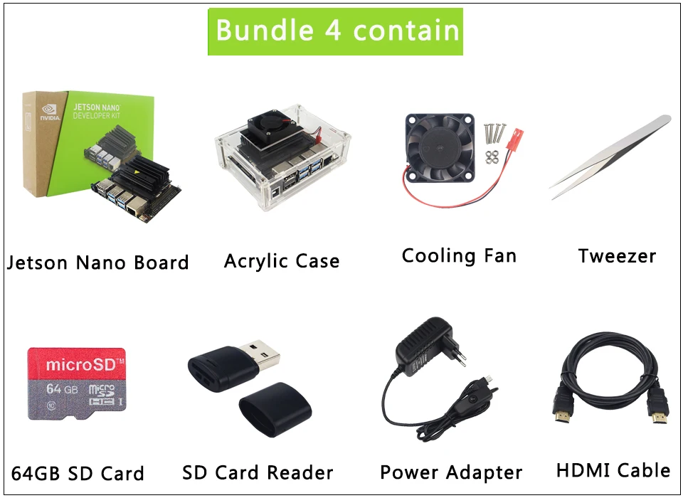 NVIDIA Jetson Nano Developer Kit Cortex-A57 1,43 ГГц 128-core Maxwell GPU Акриловый Чехол | вентилятор | адаптер питания | sd-карта | HDMI