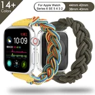 Ремешок Плетеный для Apple Watch Band 44 мм 40 мм, нейлоновый спортивный браслет для iWatch series 6 5 4 3 SE Band 38 мм 42 мм